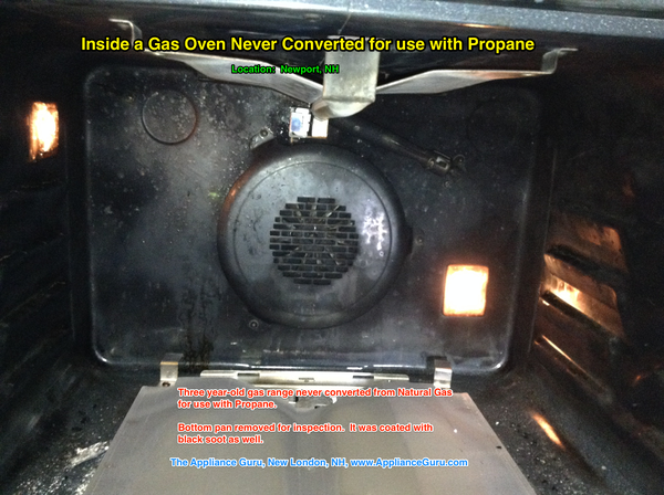 Inside a Gas Oven Never Converted for use with Propane NA