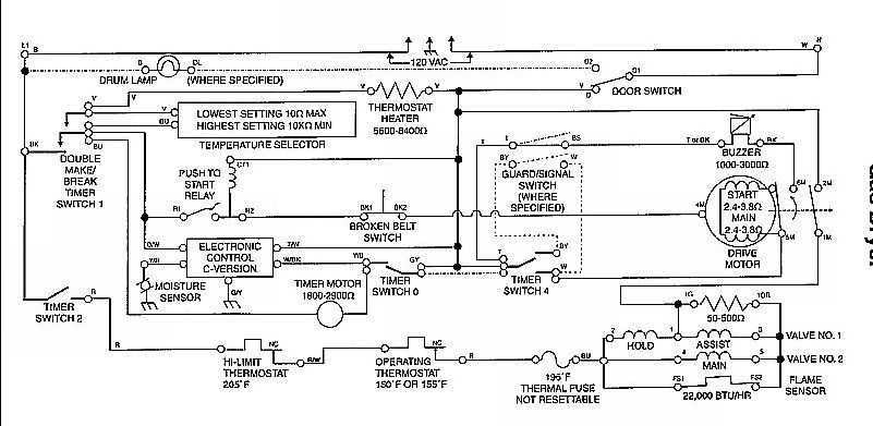 Kenmore 80 Series Electric Dryer Wiring Diagram from applianceguru.com